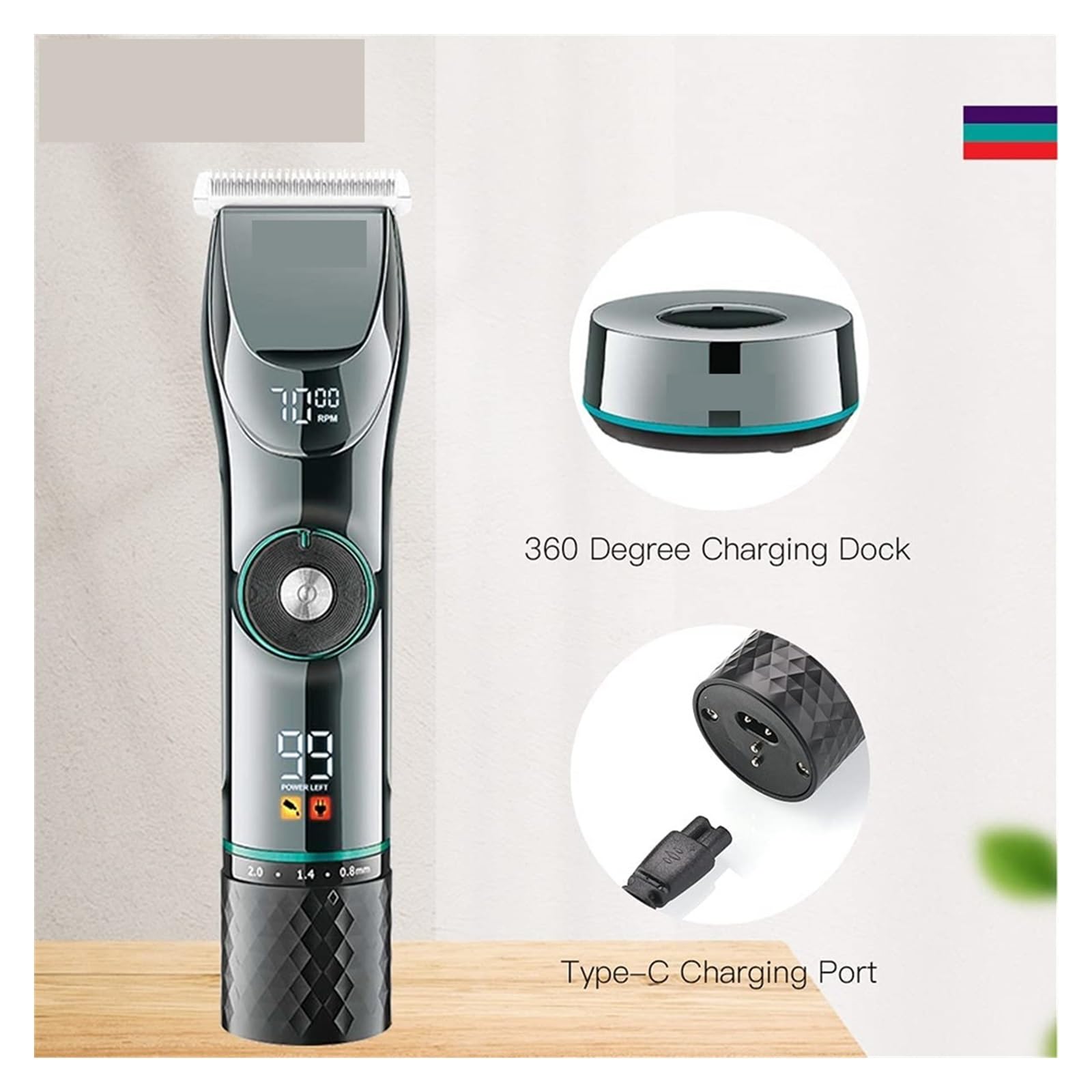 Professional Hair Clipper & Beard Trimmer Kit - V-256 Wireless LCD Charging Haircut Machine for Men with Comb Care (Gift Box Included) | Perfect for Home Barbering, Salon Use & Travel Grooming