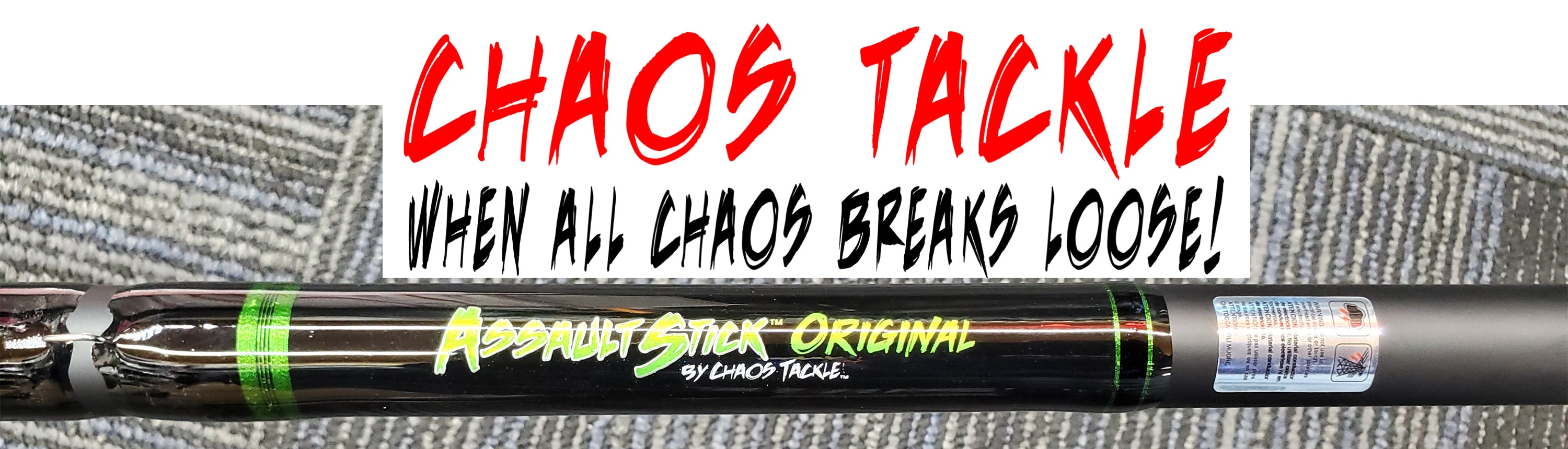 Chaos Tackle Assault Stick Original 2-Piece Trolling & Live Bait Fishing Rod - Perfect for Saltwater & Freshwater Fishing, Boat & Shore Angling
