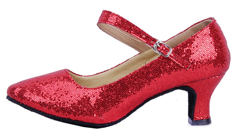 Honeystore Women's Soft Comfort Mary Jane Glitter Dance Shoes - Ballet, Jazz, Ballroom & Wedding for Girls & Ladies