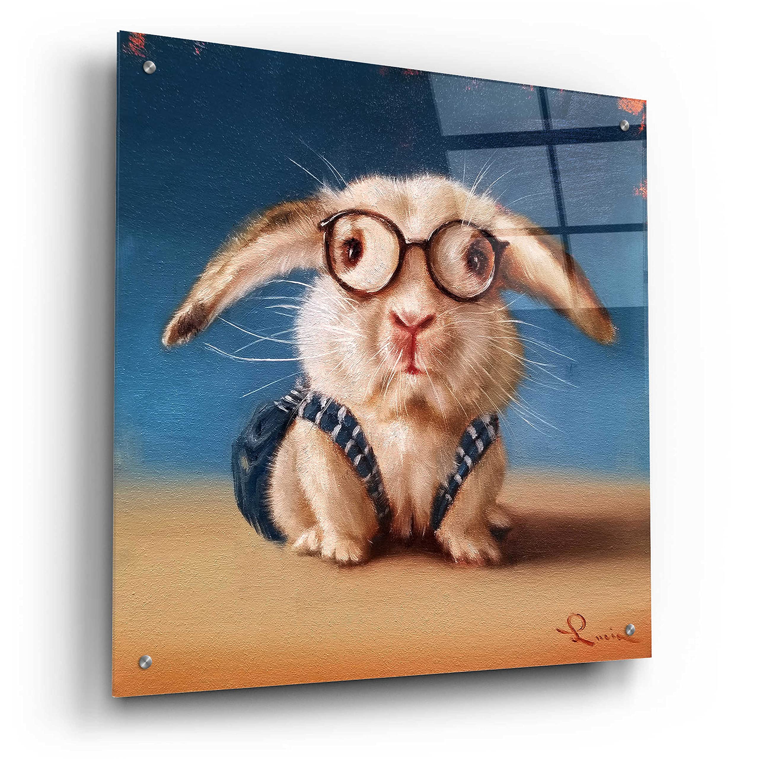 Lucia Heffernan 'Back to School' Acrylic Glass Wall Art - 24x24 Inch Modern Canvas Painting for Home & Office Decor - Perfect for Classrooms, Kids Rooms and School Themed Spaces