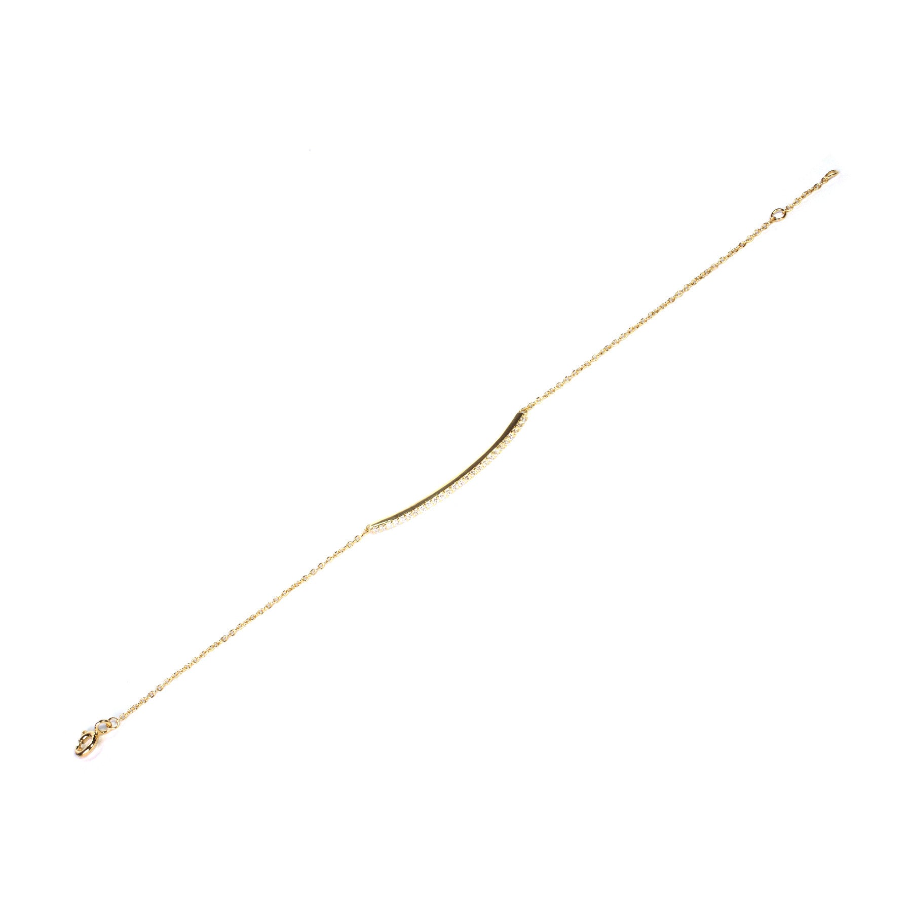 Pave Curved Bar Bracelet for Women - Elegant Cubic Zirconia Tennis Bracelet - Perfect for Parties, Weddings & Everyday Wear