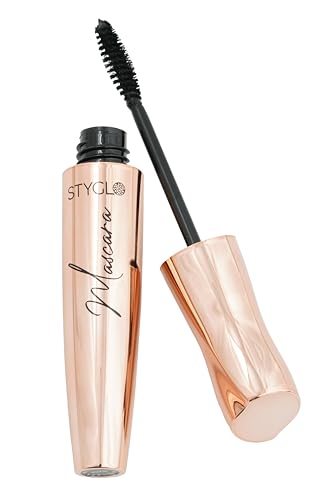 Styglo Hypercurl Mascara - Volumizing, Waterproof & Long-Lasting Black Mascara for 24H Wear - Highly Pigmented for Dramatic Curled Lashes - Perfect for Parties, Weddings & Everyday Glam (12ml)