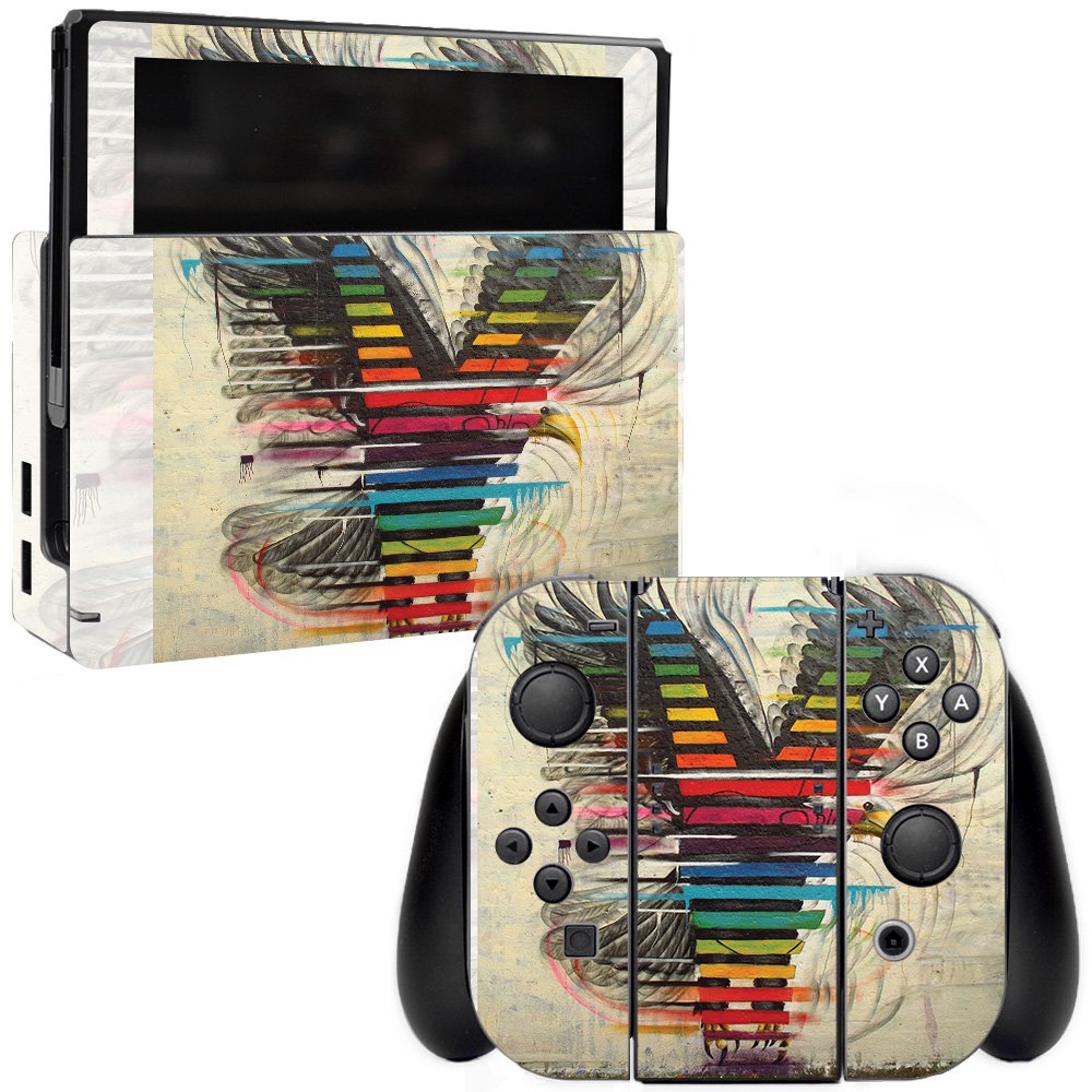 MightySkins Vinyl Decal Wrap Cover Compatible with Nintendo Switch - Rainbow Eagle Design | Protective, Durable, Customizable Skin | Easy to Apply & Remove | Made in USA | Perfect for Gaming, Travel, and Personalizing Your Console