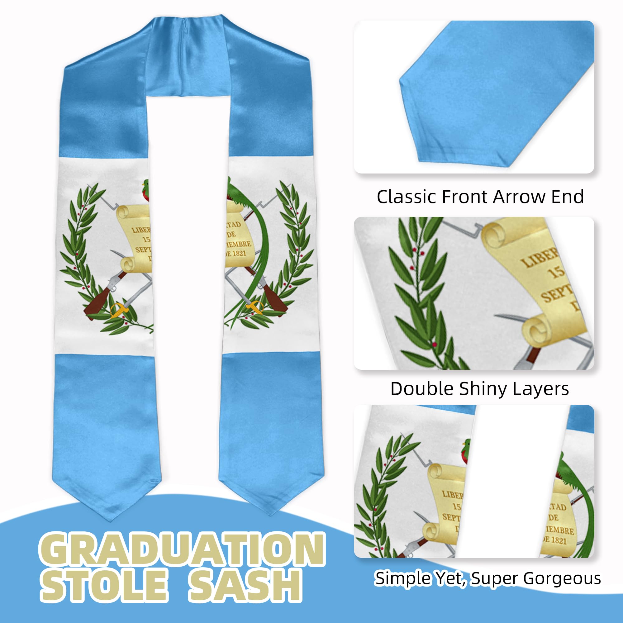 Civilos Unisex Graduation Stole - 72 Inch Honor Sash for Graduation Students | Perfect for Commencement Ceremonies, Academic Achievements & School Events