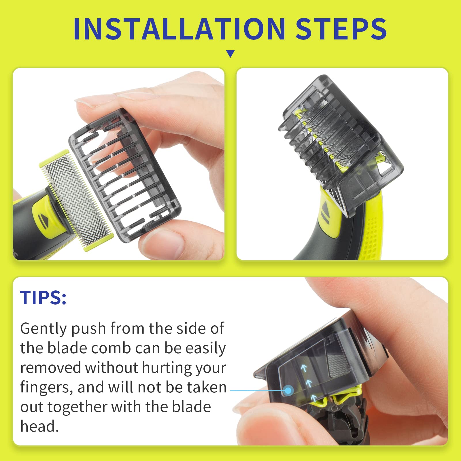 Professional Trimming Attachments Stand - Oblade QP2520 QP2530 QP2620 QP2630 & Oblade Pro for Precision Grooming | Includes Stubble Combs for Skin & Body (1/2/3/5mm) | No Razor Needed | Perfect for Beard Trimming, Body Grooming & Personal Care