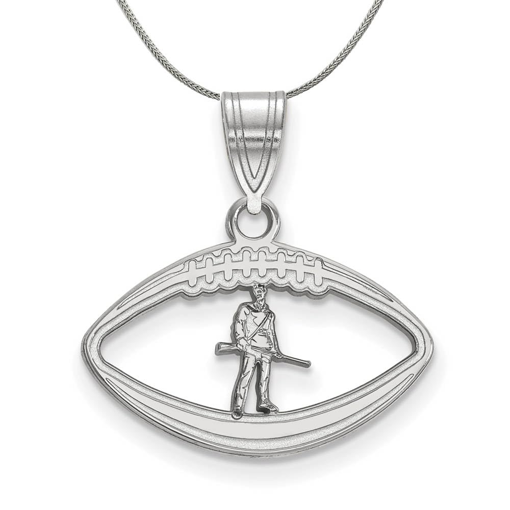 WVU Football Pendant Necklace - Sterling Silver for Fans & Gifts