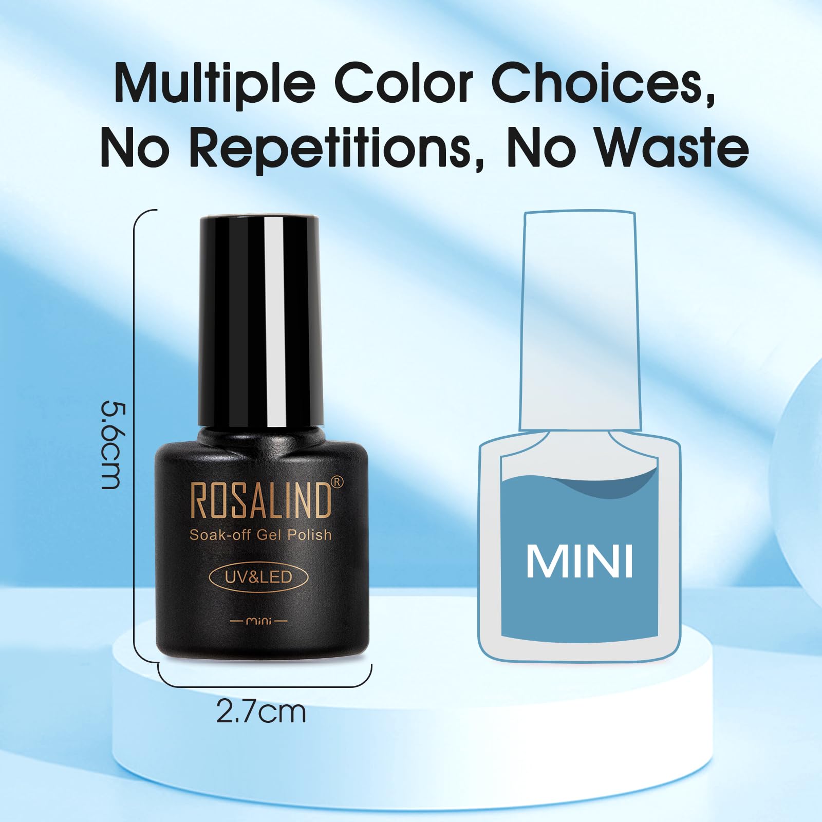 24PCS ROSALIND Semi-Permanent UV Gel Nail Polish Set - 20 Chameleon Colors, Base & Top Coat, Matte & Glitter Top Coat - Black, Blue, Green, Purple Temperature Changing Nail Polish for Home & Salon Manicures