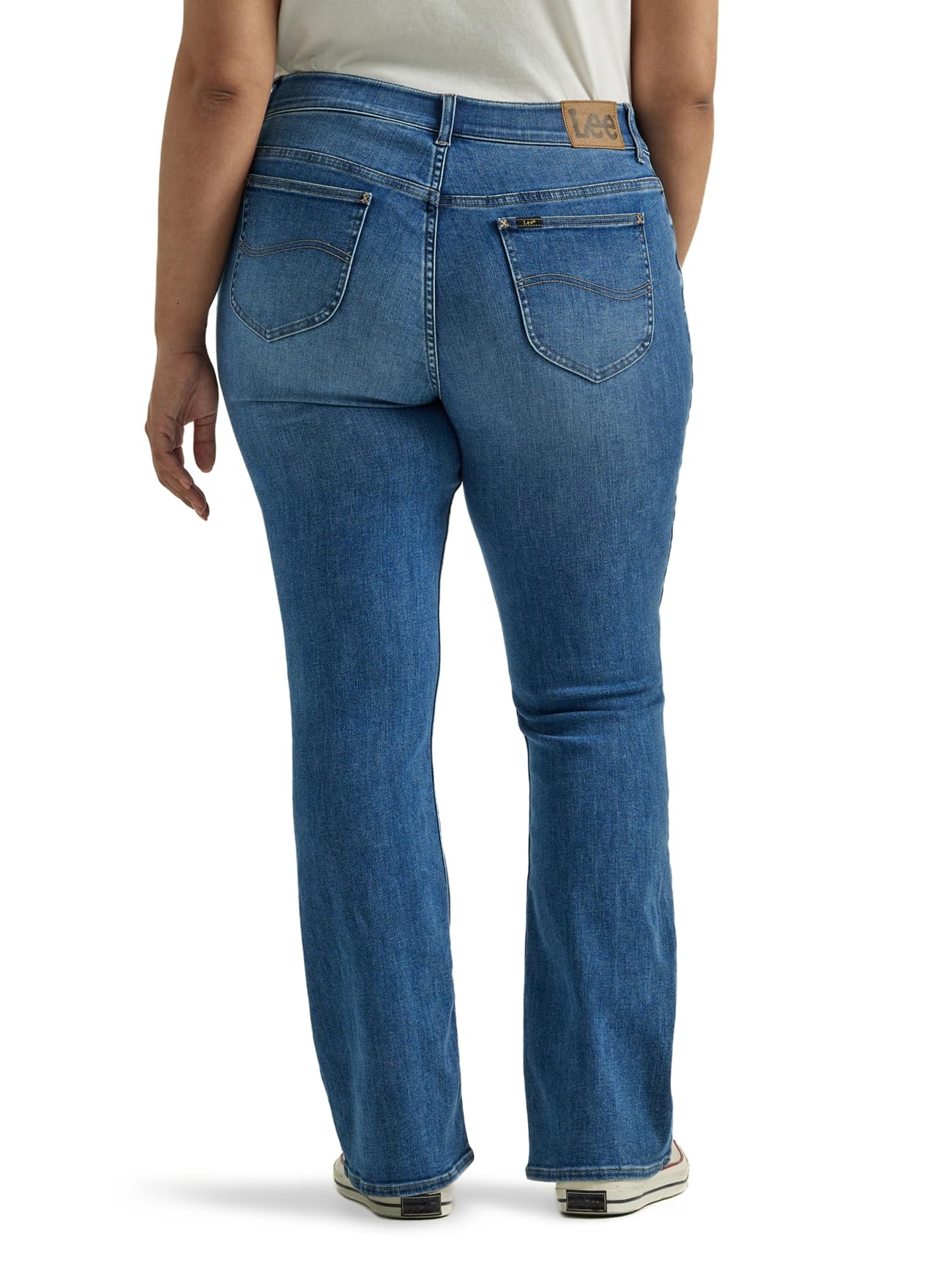 Lee Women's Plus Size Ultra Lux Comfort with Flex Motion Bootcut Jeans - Stretchy & Flattering Denim for Casual Wear & Office Outfits