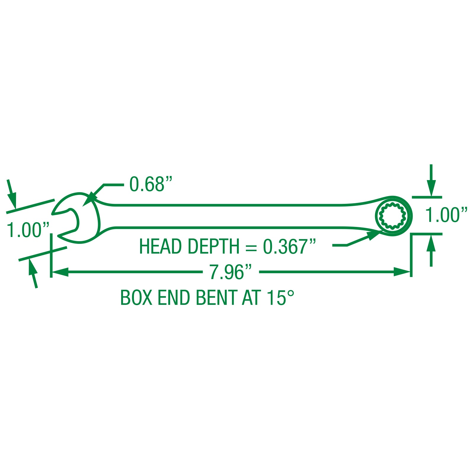 1/2 X Frame® 6-Point Fractional Combination Wrench - Professional Grade Tool for Automotive Repair, Plumbing & DIY Projects