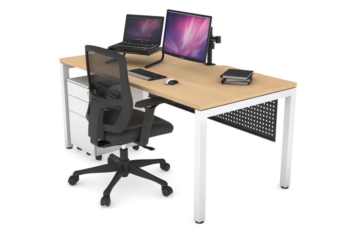 Quadro Square Legs Office Desk - 1800L x 800W Modern Workstation with Cable Management | Home Office, Study Room & Workspace Solution