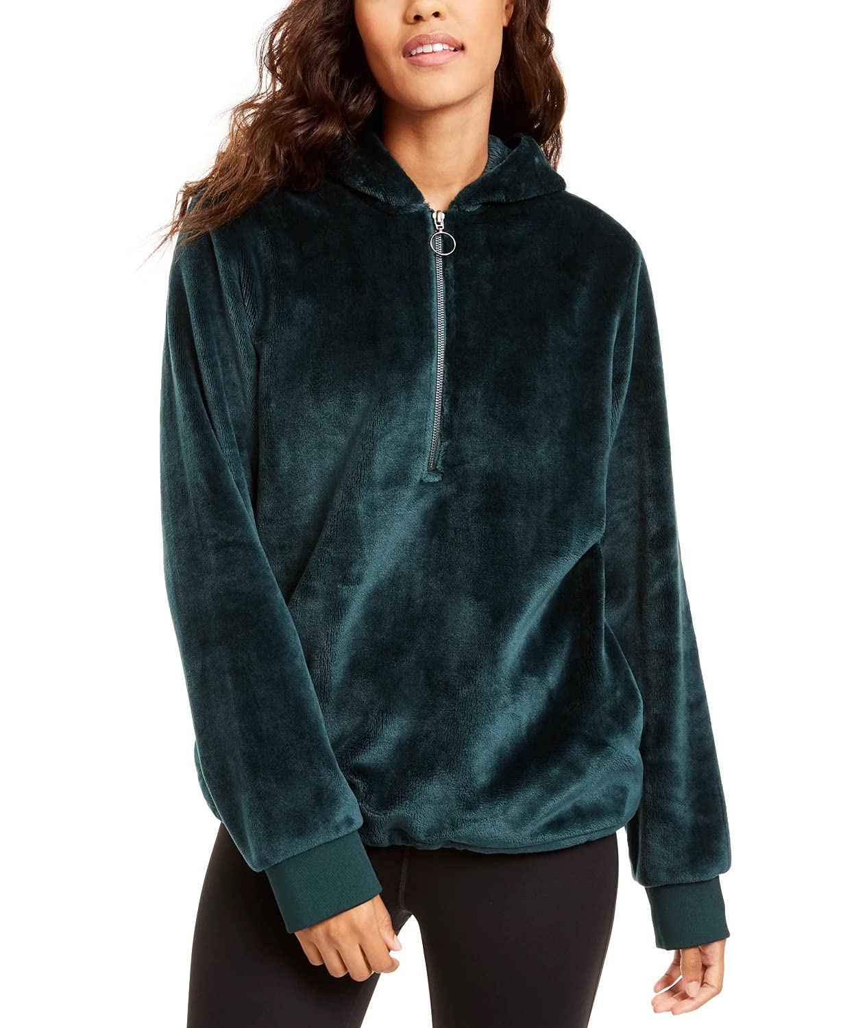 Ideology Women's Fleece Cold Weather Velour Jacket - Cozy Winter Outerwear for Casual Wear & Outdoor Activities