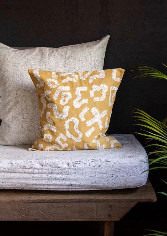 Kuba Original Mustard Filled Cushion Cover - Soft Decorative Pillow Case for Sofa, Bed, Living Room & Home Decor