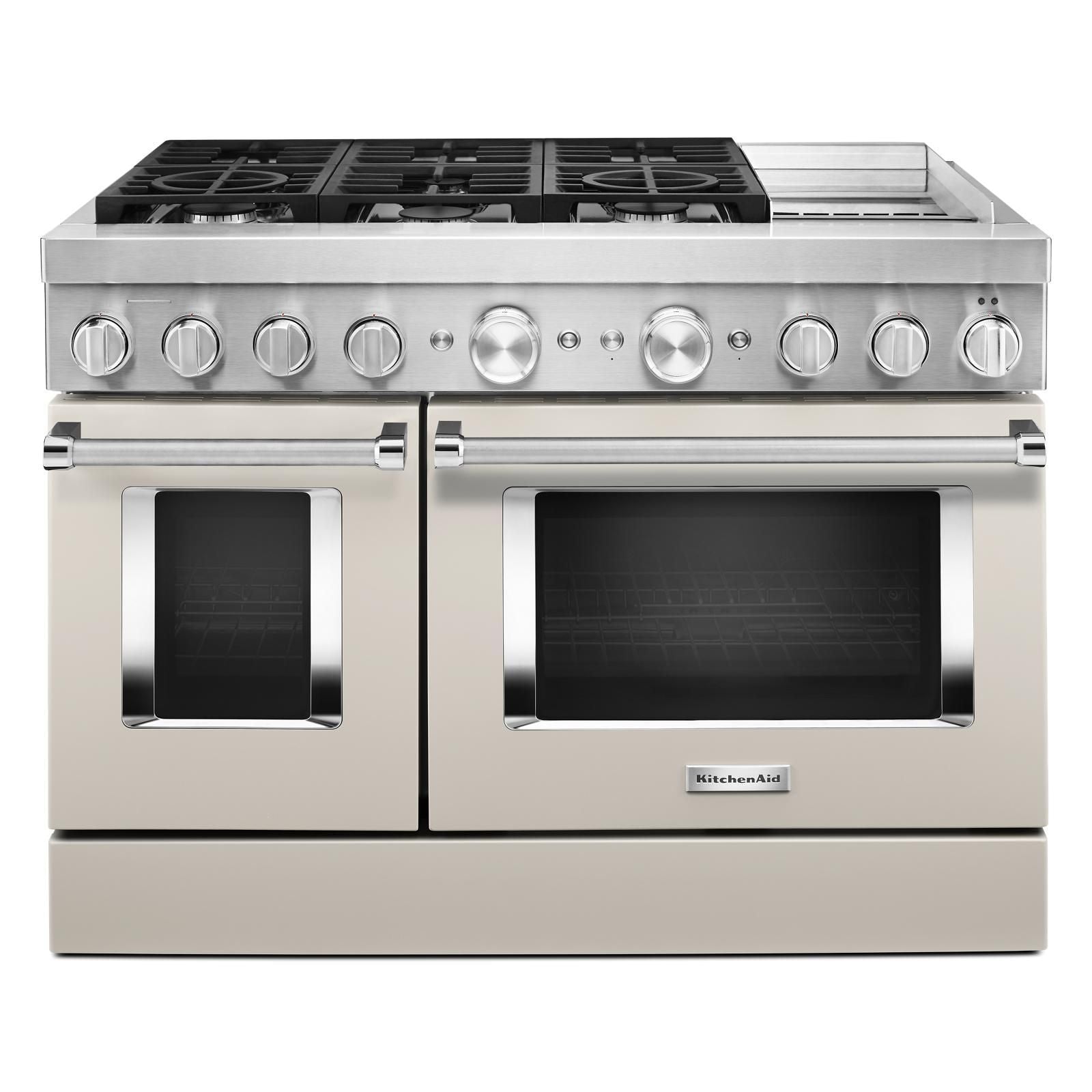 KitchenAid Matte Milkshake Smart Dual Fuel Freestanding Range - 6.3 Cu. Ft. Oven Capacity with Convection Cooking, WiFi Connect & Precise Temperature Control (KFDC558JMH) - Perfect for Home Chefs & Modern Kitchens
