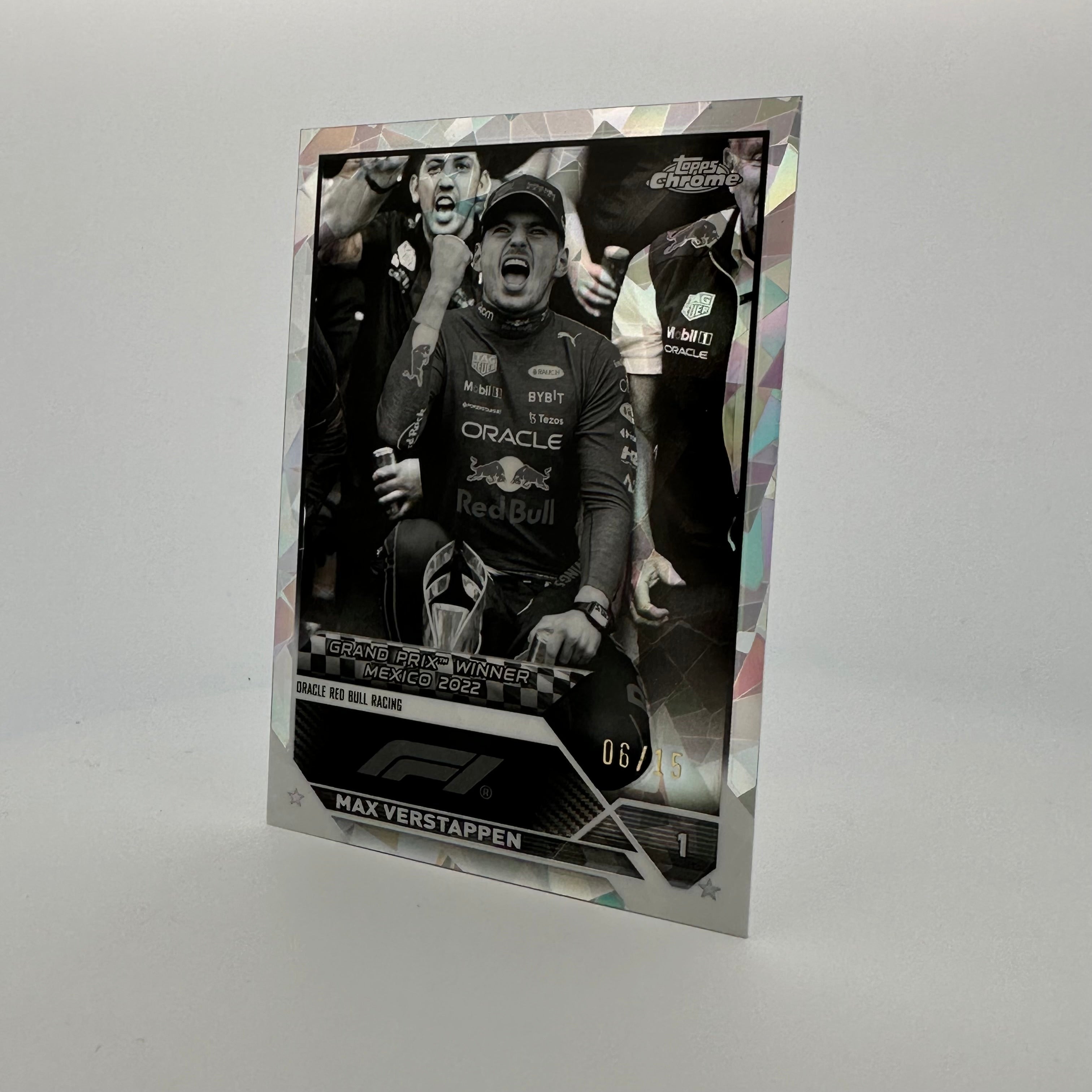 2023 Topps Chrome Sapphire Max Verstappen #163 Racing Card - Limited Edition 6/15 Black & White Collectible - Perfect for F1 Memorabilia Collections & Sports Card Investments