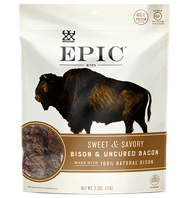 Epic Jerky Bites - Premium Sweet & Savory Bison and Uncured Bacon Beef Jerky Snacks | High Protein, Low Carb Keto-Friendly | Perfect for Hiking, Camping & Road Trips