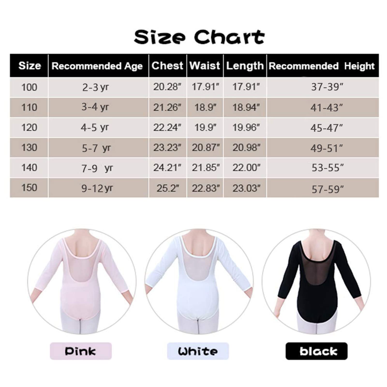 Soudittur Girls Long Sleeve Ballet Leotard - Toddler Dance Bodysuit for Ballet, Gymnastics & Performance (Ages 2-5)