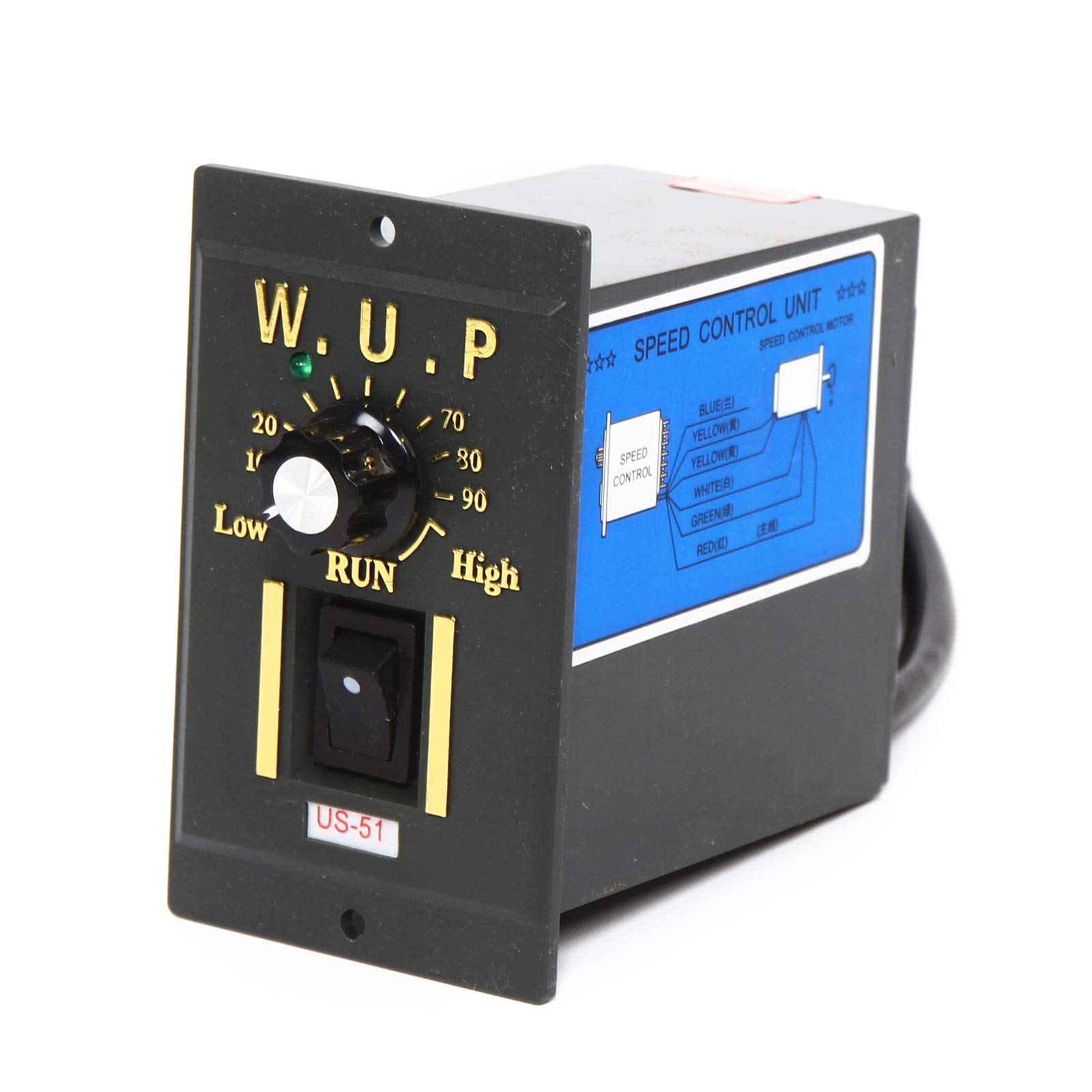110V 40W 15K High Torque AC Gear Reduction Motor with Speed Controller (0-90 RPM Adjustable) - Single Phase Electric Gear Motor for Conveyors, Mixers & Industrial Machinery
