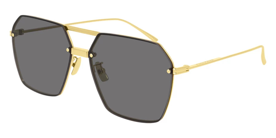 Bottega Veneta BV1045S Minimalist Aviator Sunglasses for Men & Women - Classic Polarized UV Protection Pilot Shades for Driving, Travel & Outdoor Activities