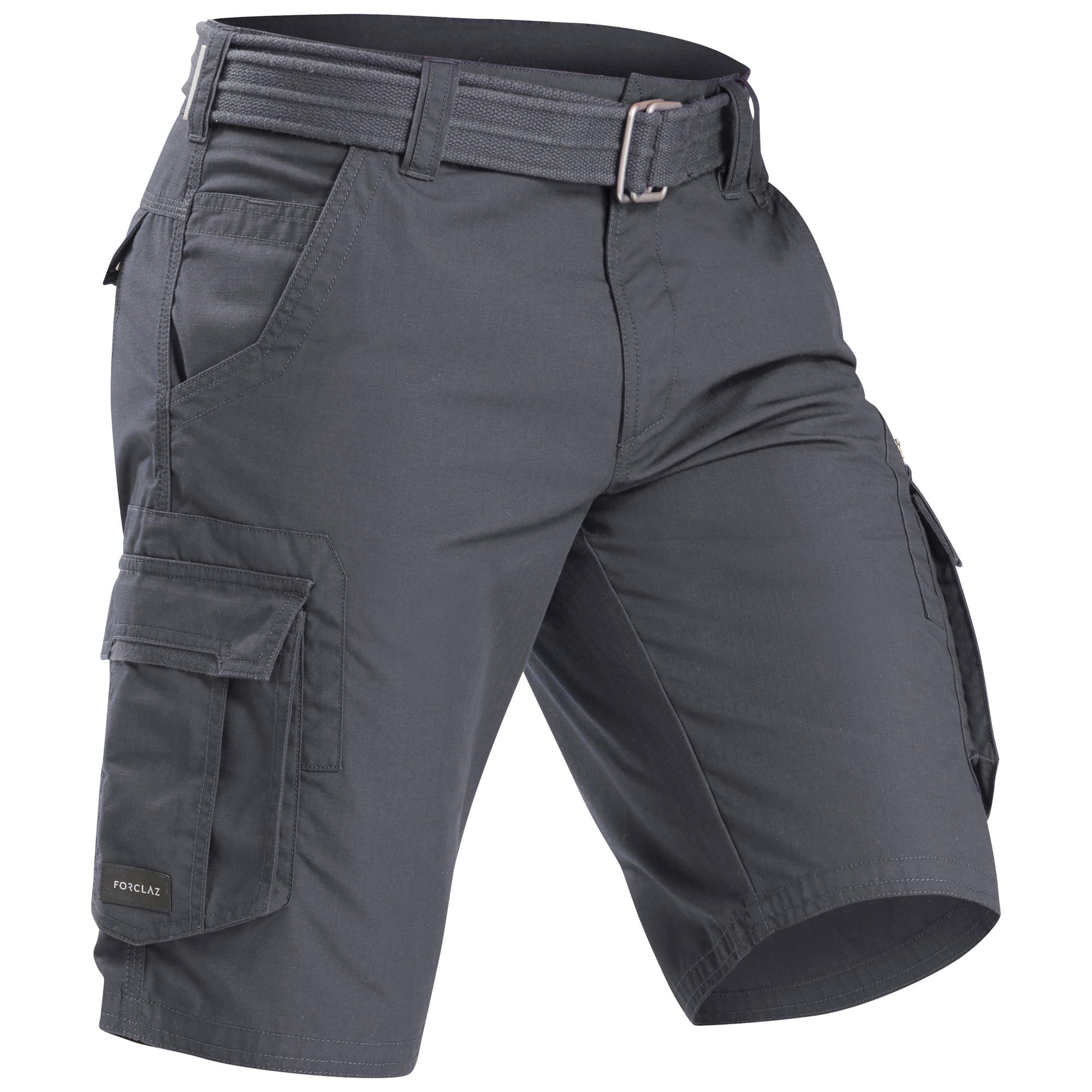 Forclaz Men's Travel 100 Cargo Shorts - Lightweight Quick-Dry Hiking Shorts with Multiple Pockets for Outdoor Adventures, Camping & Travel