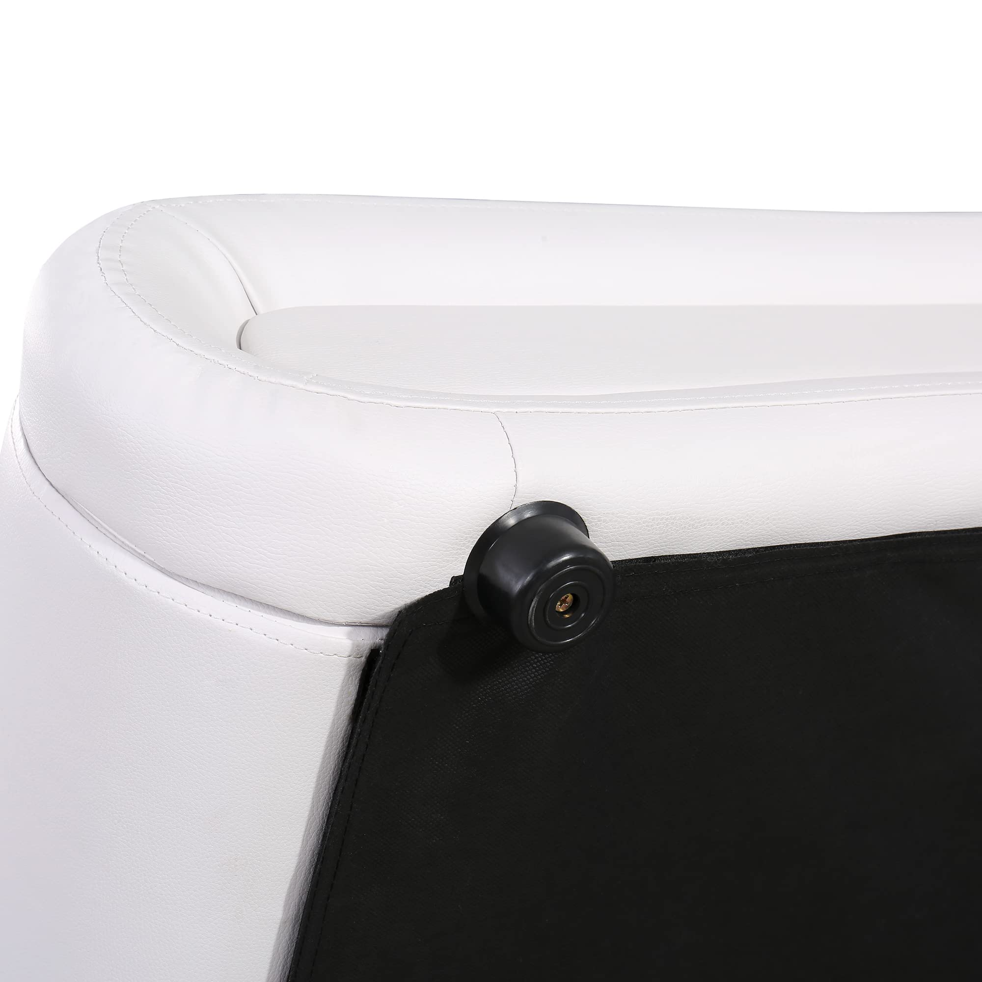 Queen Size Upholstered Leather Bed Frame with Hydraulic Storage & LED Headboard - Wooden Platform Bed with Classic Design & Under Bed Storage (White + Tech Leather-LED) for Modern Bedroom, Guest Room & Master Suite