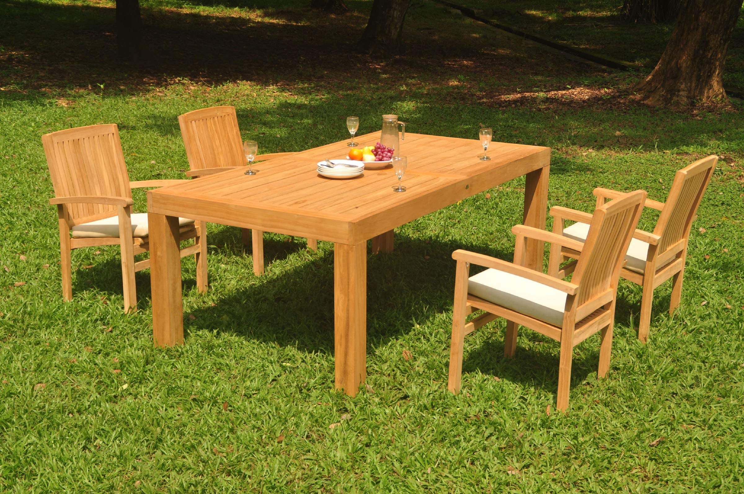 Premium 4-Seater 5-Piece Teak Wood Dining Set - 86