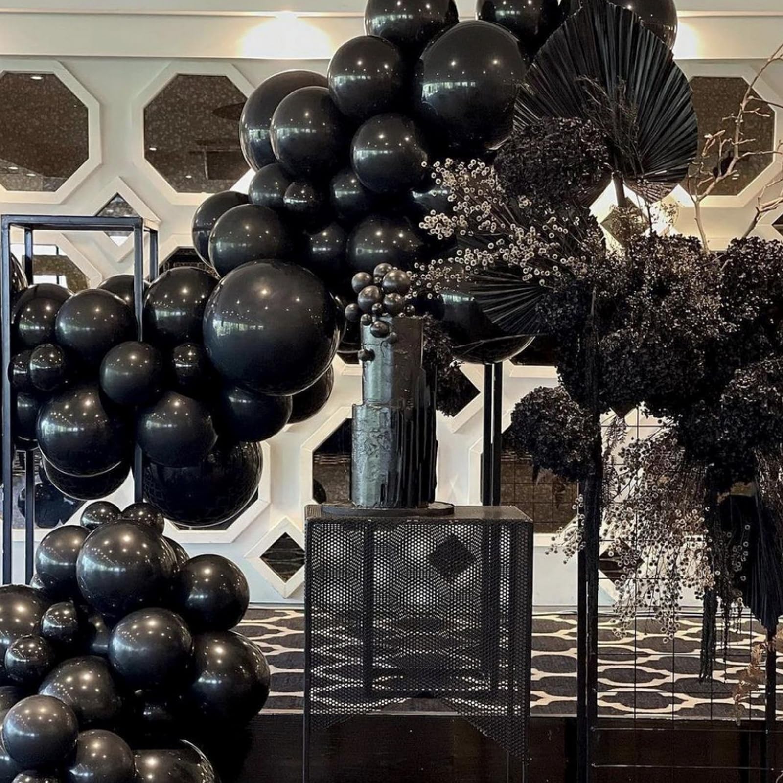 51 Pcs 12 Inch Matte Black Balloons for Party Decor - Birthday, Retirement, Balloon Garland & Arch - Premium Latex Balloons for Indoor/Outdoor Events, Halloween, Graduation & Wedding Decorations