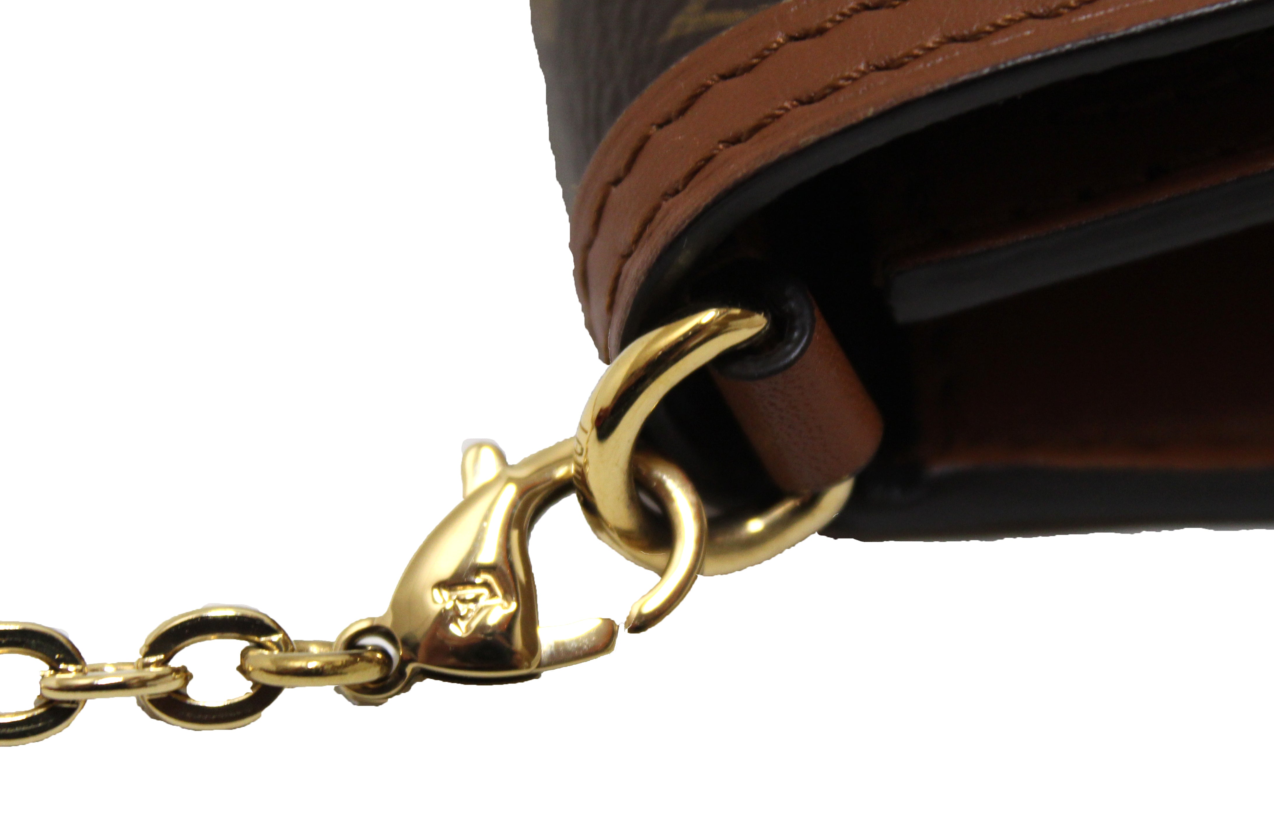 Authentic Louis Vuitton Dauphine Chain Wallet - Monogram & Reverse Canvas Crossbody Bag for Women | Luxury Designer Purse for Everyday Use, Date Night & Special Occasions