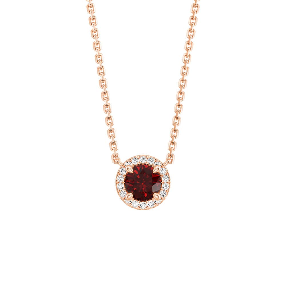 Eternal Halo Personalized Birthstone Necklace - Custom Name & Birth Month Jewelry Gift for Women, Mom, Wife | Perfect for Birthday, Anniversary, Mother's Day & Valentine's Day