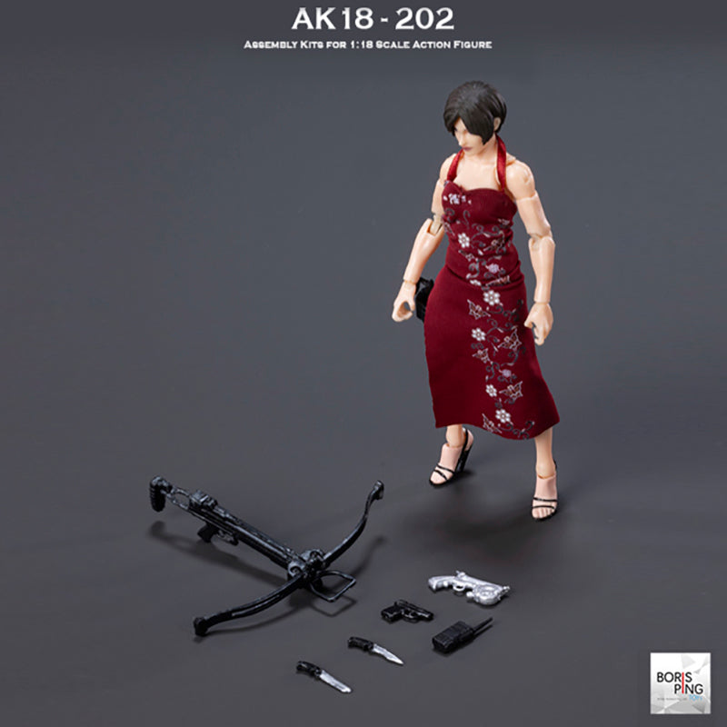 Boris Ping Toys AK18 Series 1/18 Scale Agent Wang & Avina Action Figure - Wave 2 Collectible Model for Display, Photography, and Role-Playing Scenes
