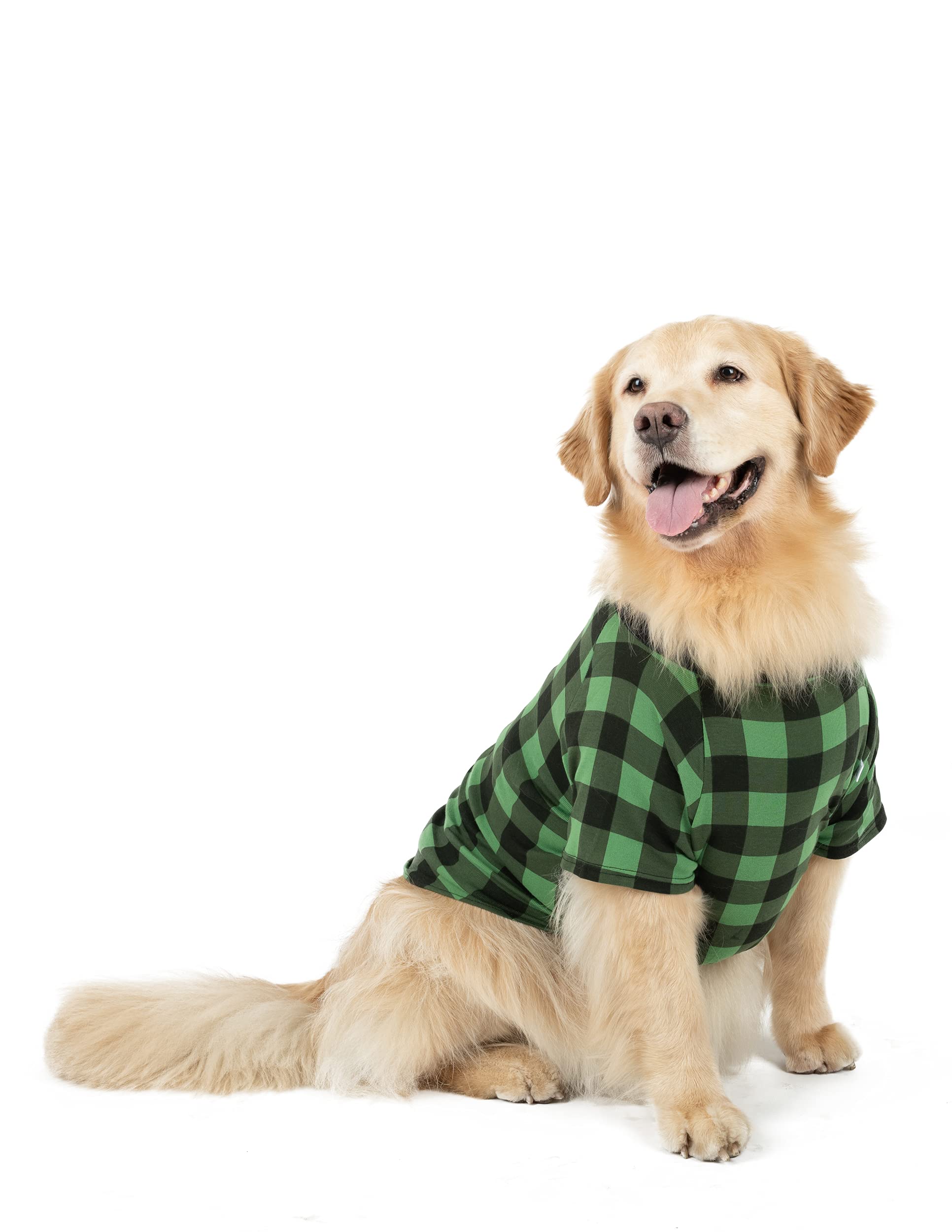 Leveret Big Dog Pajamas - 100% Cotton Christmas Matching Pjs for Dogs (Size Small to X-Large) - Cozy Holiday Outfit for Pets & Family Photos