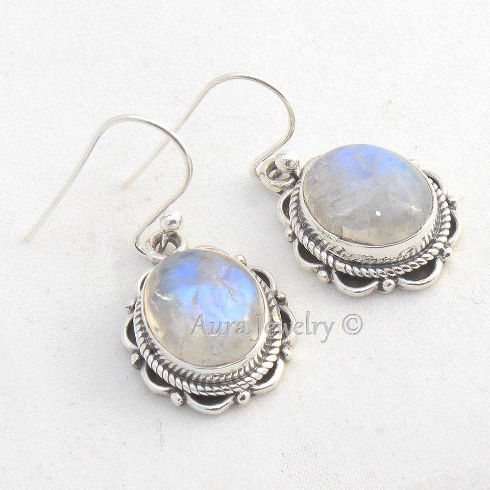925 Sterling Silver Rainbow Moonstone Drop Earrings for Women – Handmade Dangle Earrings for Bridesmaid Gifts, Mother's Day & Special Occasions | Perfect for Weddings, Parties & Everyday Elegance