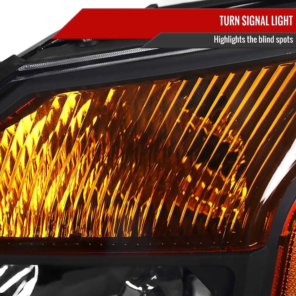 04-15 Nissan Titan & 04-07 Nissan Armada Black Headlights Pair - Durable LED Replacement Lamps for Off-Road & Night Driving