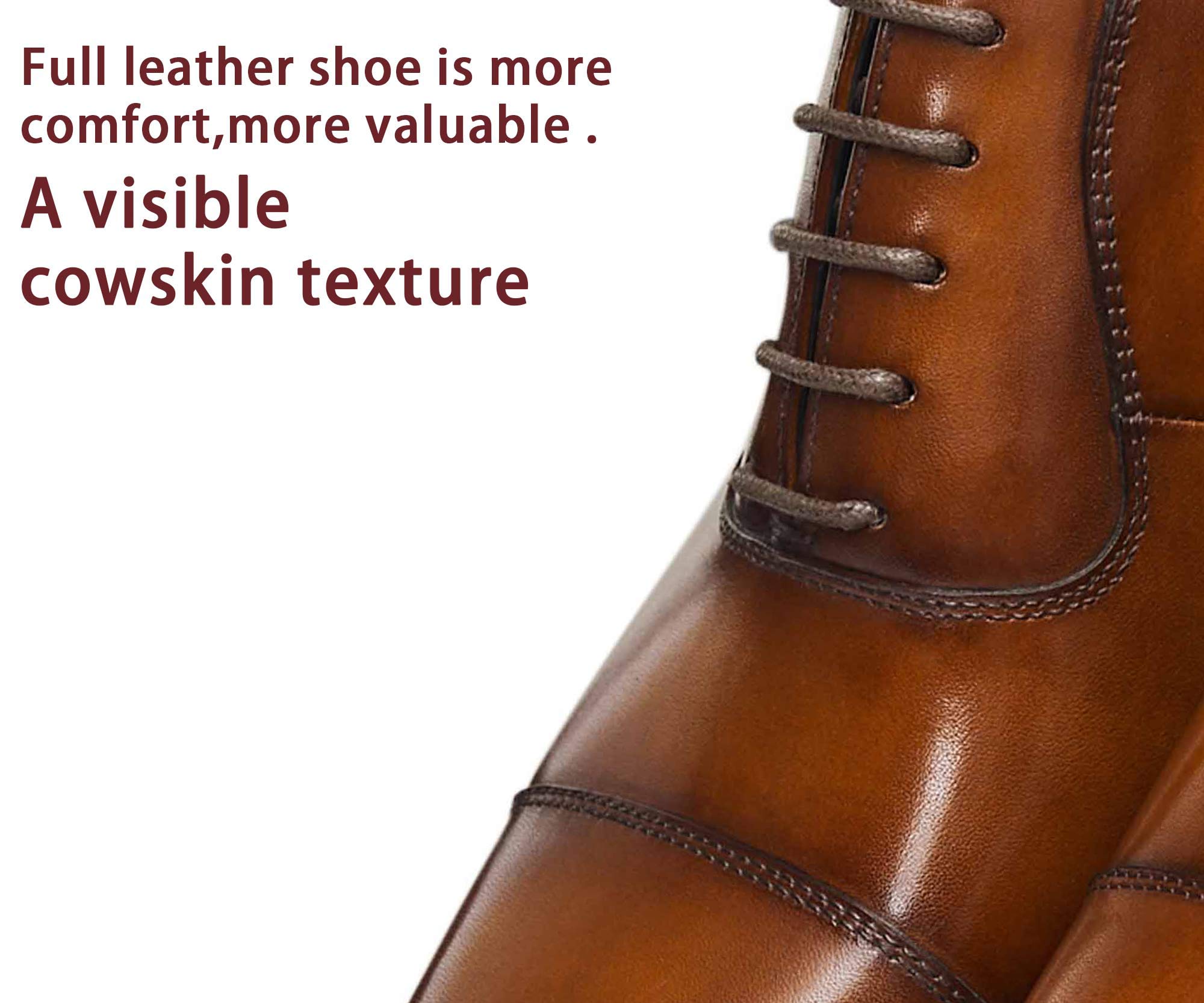 Men's Leather Oxford Dress Shoes - Formal Business Shoes for Work, Office & Special Occasions