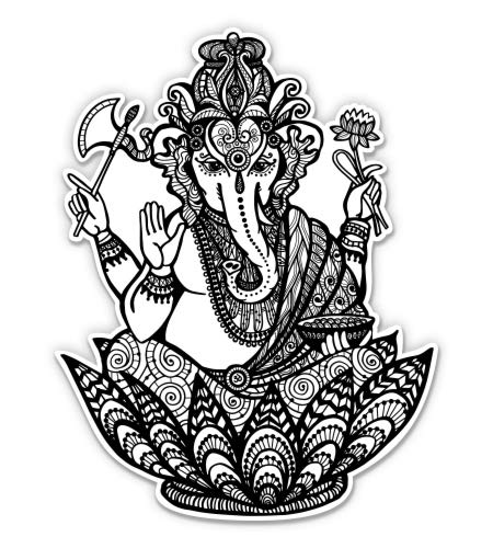 3 Inch Ganesh Elephant Vinyl Sticker - Waterproof Decal for Car, Laptop, Water Bottle, Phone - Perfect for Hindu Devotees, Yoga Enthusiasts & Spiritual Decor