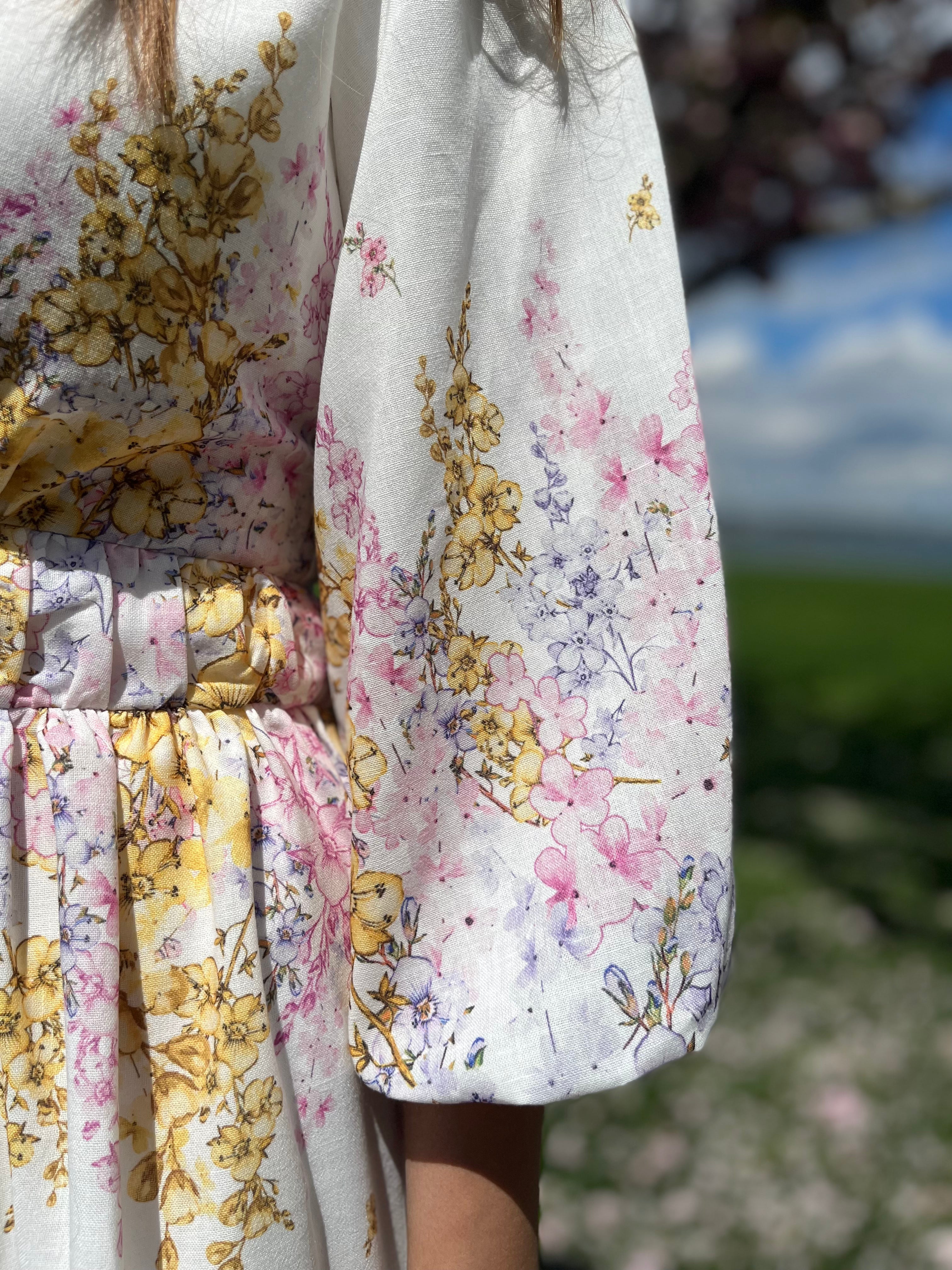 Floral Print Midi Dress for Women - Summer Boho Flowy Dress with Pockets - Perfect for Beach Vacation, Date Night & Outdoor Parties
