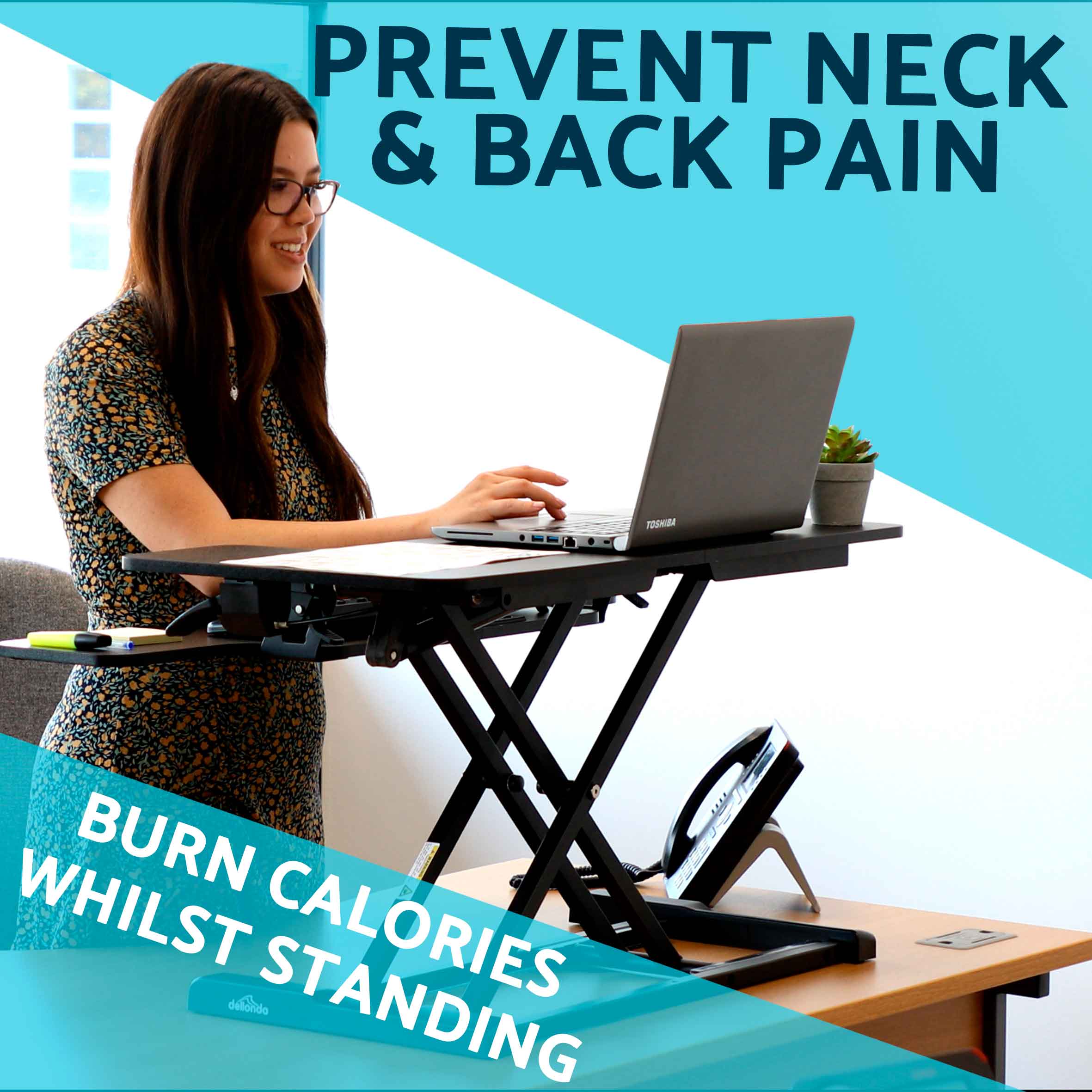 71cm Height Adjustable Standing Desk Converter Riser - 50cm Max Height, 15kg Weight Capacity - Ergonomic Workstation Solution for Home & Office Use