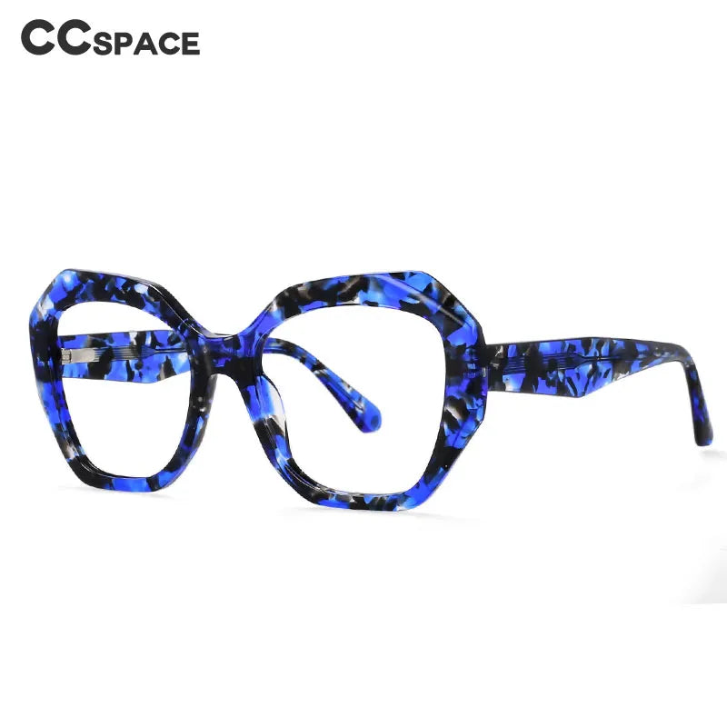 CCspace Women's Full Rim Oversized Square Acetate Reading Glasses +1.0 to +4.0 - Fashionable Blue Light Blocking Readers for Work, Reading & Computer Use