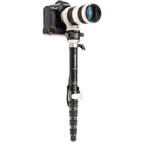 Benro MSDPL46C Carbon Fiber Monopod with Leveling Pan Head - Lightweight & Durable for Photography, Videography, Travel & Outdoor Shooting