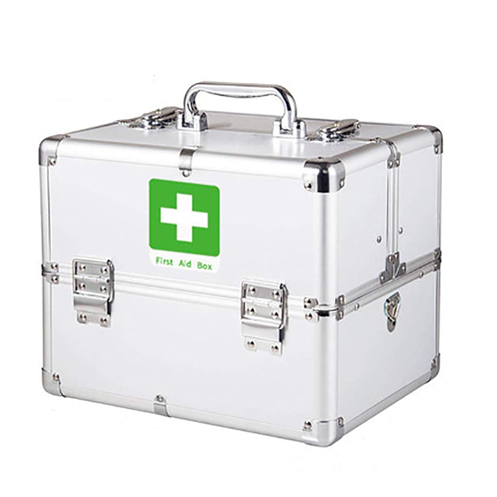 Child Proof Medicine Lock Box - 3-Layer Metal First Aid Storage Container for Home & Travel | Secure Medication Organizer for Kids Safety & Emergency Preparedness