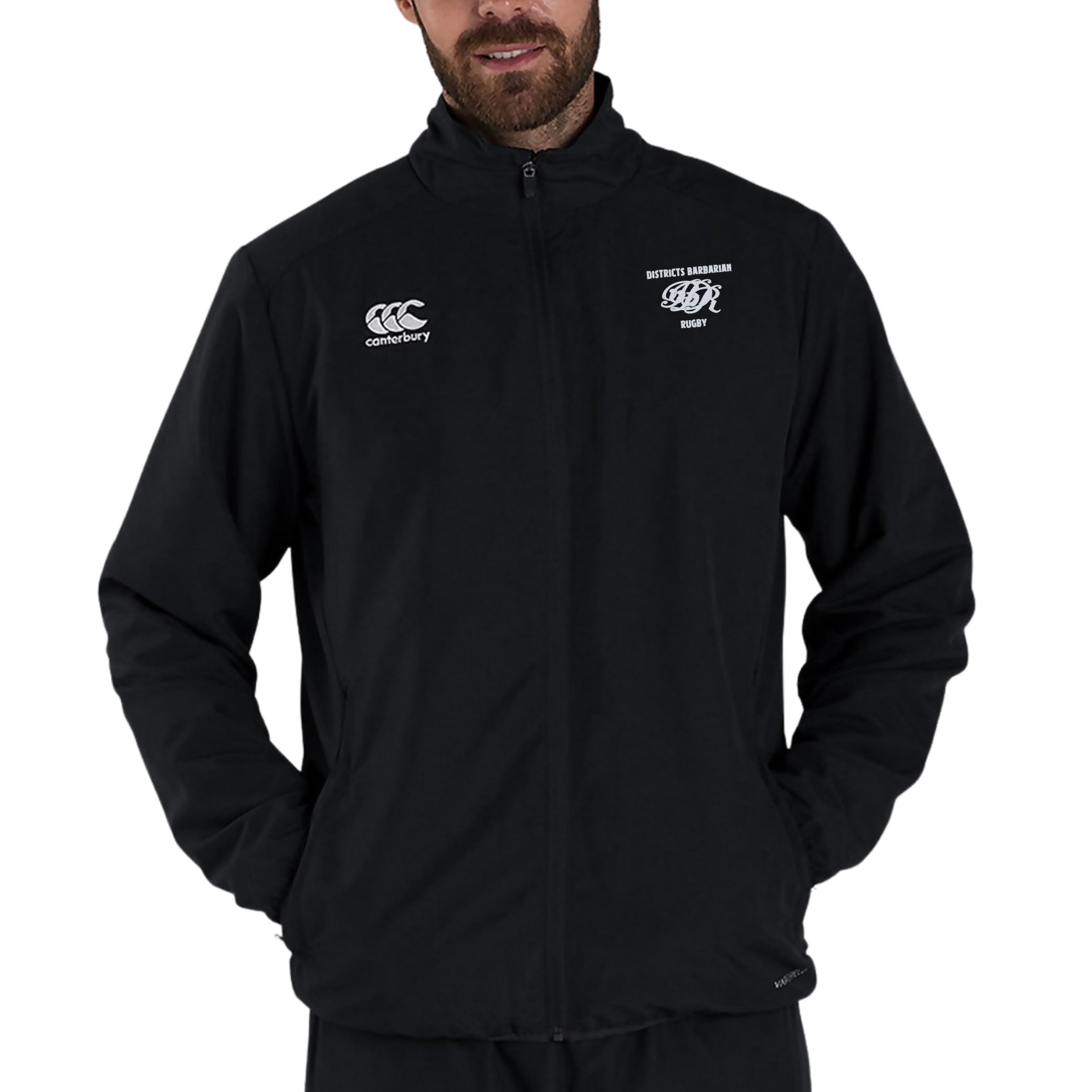 Districts Barbarian RFC CCC Track Jacket - Men's Lightweight Running Windbreaker with Reflective Stripes - Perfect for Jogging, Gym Workouts & Outdoor Sports
