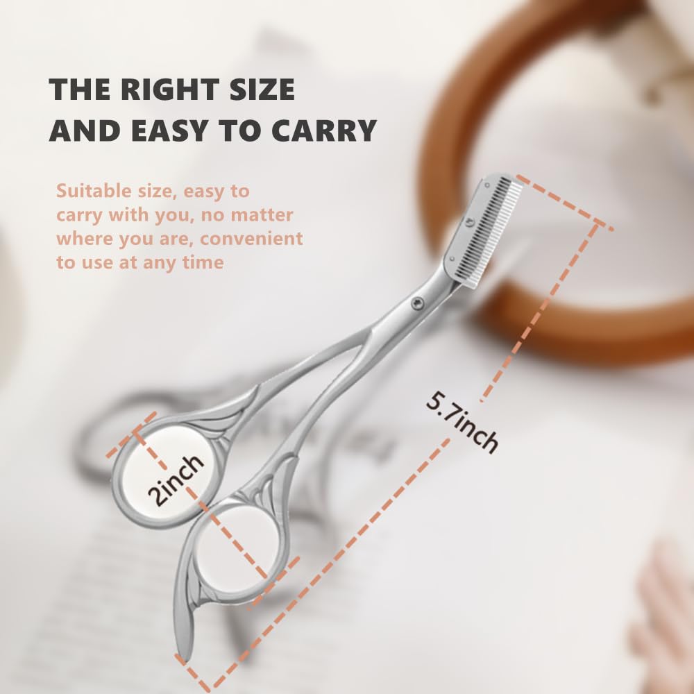 Professional Eyebrow Comb Trimmer & Scissors Set - Precision Eyebrow Grooming Kit with Comb & Brush for Men & Women - Perfect for Eyebrow Shaping, Trimming & Styling at Home or Salon