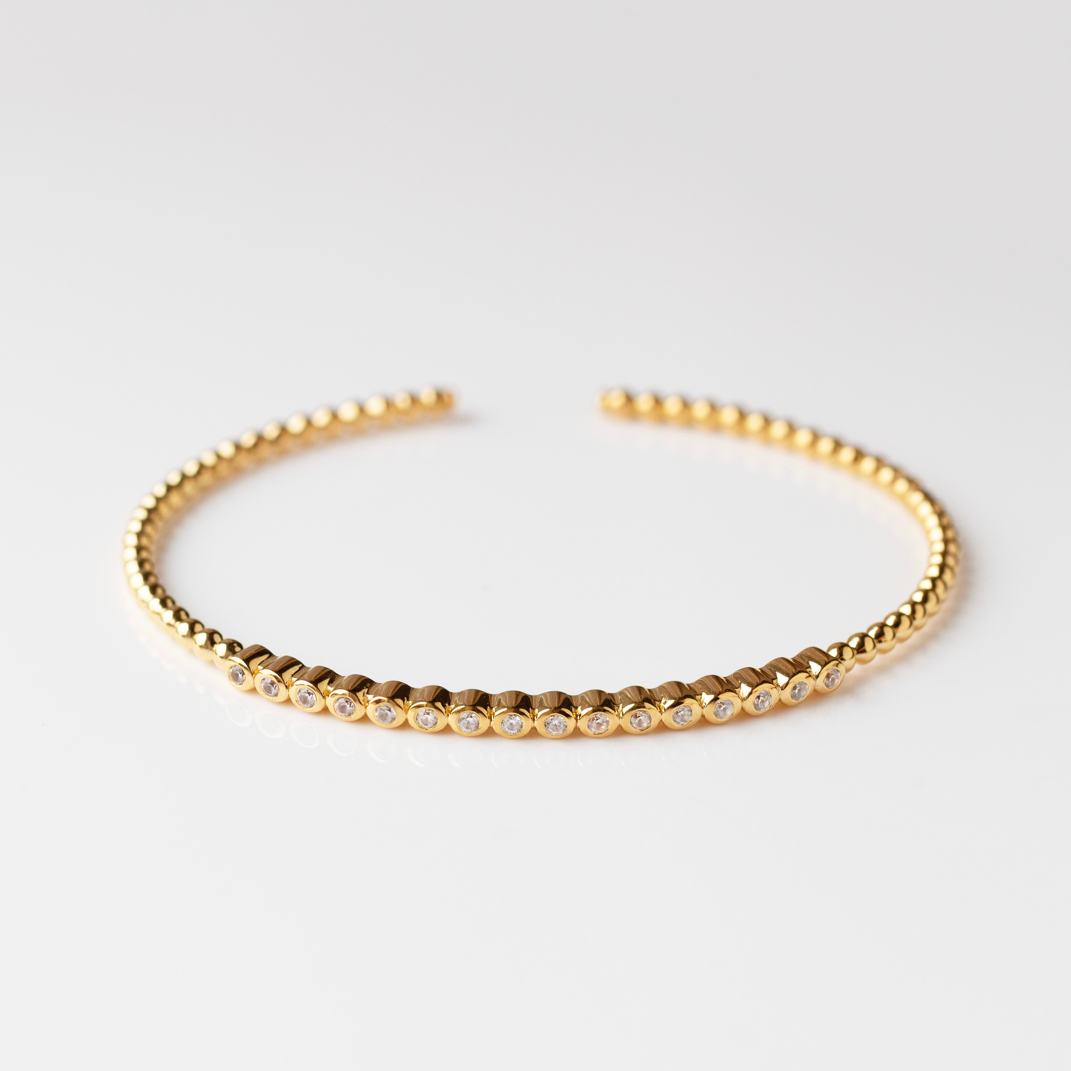Margaux Bobble Bangle Bracelet - Trendy Beaded Adjustable Wrist Jewelry for Women - Perfect for Casual Wear, Office & Special Occasions
