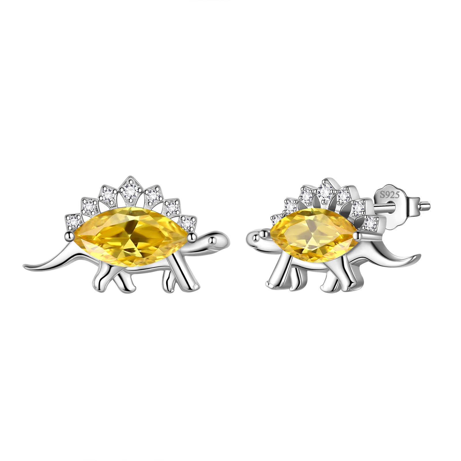 Dinosaur Jewelry Set for Girls - Cute Stegosaurus & T-Rex Necklace with Matching Earrings, Bracelet & Ring | Perfect Dinosaur Lover Gift for Women, Girlfriend, Daughter Birthday | Great for School, Parties & Everyday Wear