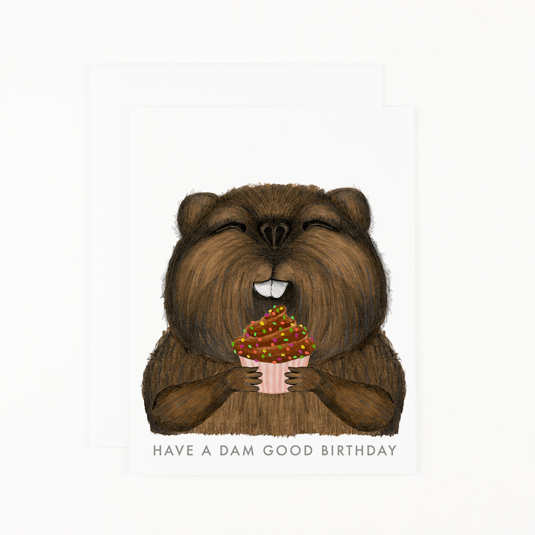 Funny Beaver Birthday Card - Cute Animal Greeting Card for Friends & Family - Perfect for Birthdays, Parties & Special Occasions