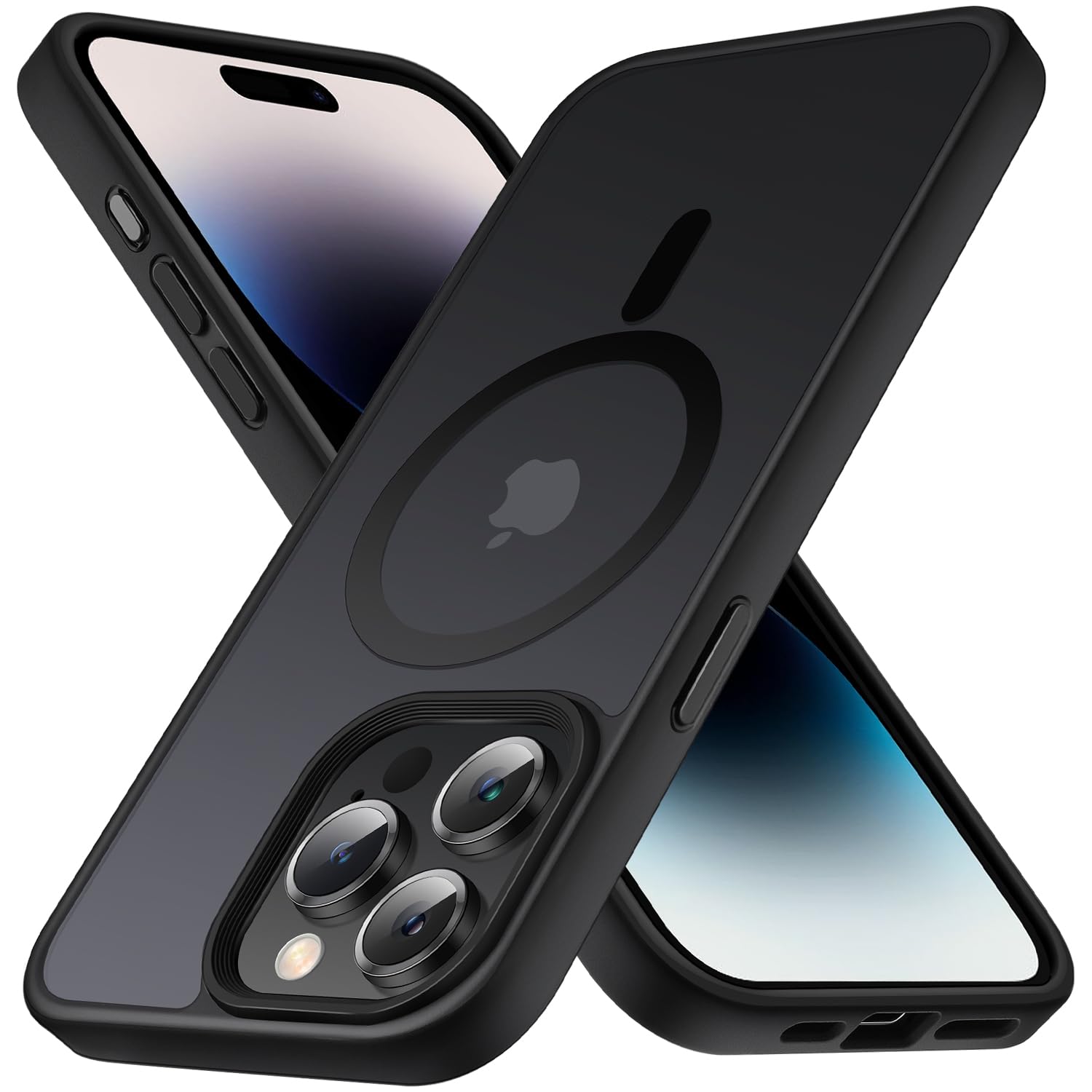 Magnetic Shockproof iPhone 15 Pro Case [6.1 Inch] - MagSafe Compatible Protective Phone Cover in Matte Black | Perfect for Outdoor Activities, Work & Travel