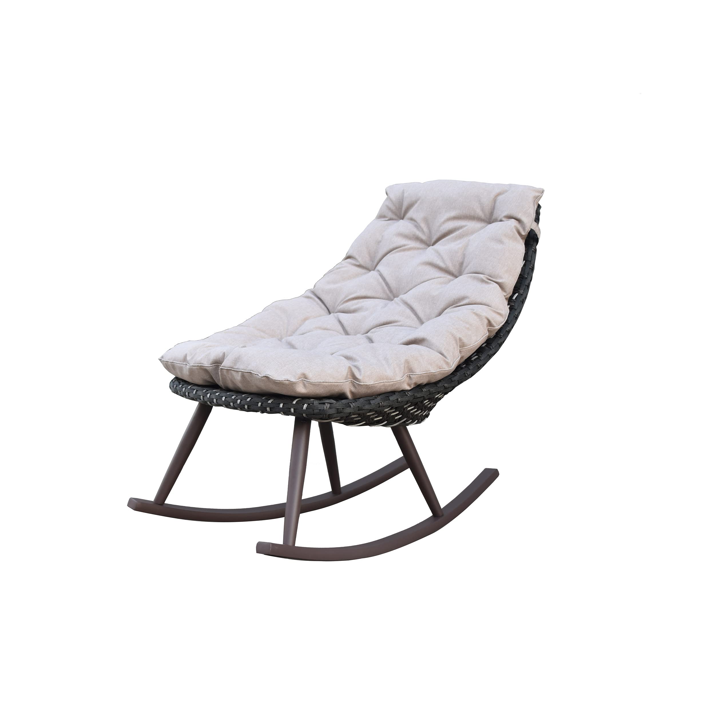 Abbyson Living Outdoor Wicker Patio Rocking Chair Set of 2 - Brown All-Weather Wicker Furniture for Poolside, Porch, Garden & Backyard Relaxation