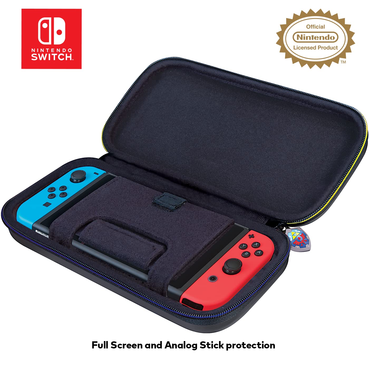 Nintendo Switch Case for Switch OLED, Switch & Switch Lite - Hard Protective Travel Carrying Case with Adjustable Stand & Bonus Game Storage | Portable Gaming Accessory for Travel, Commuting & Home Use