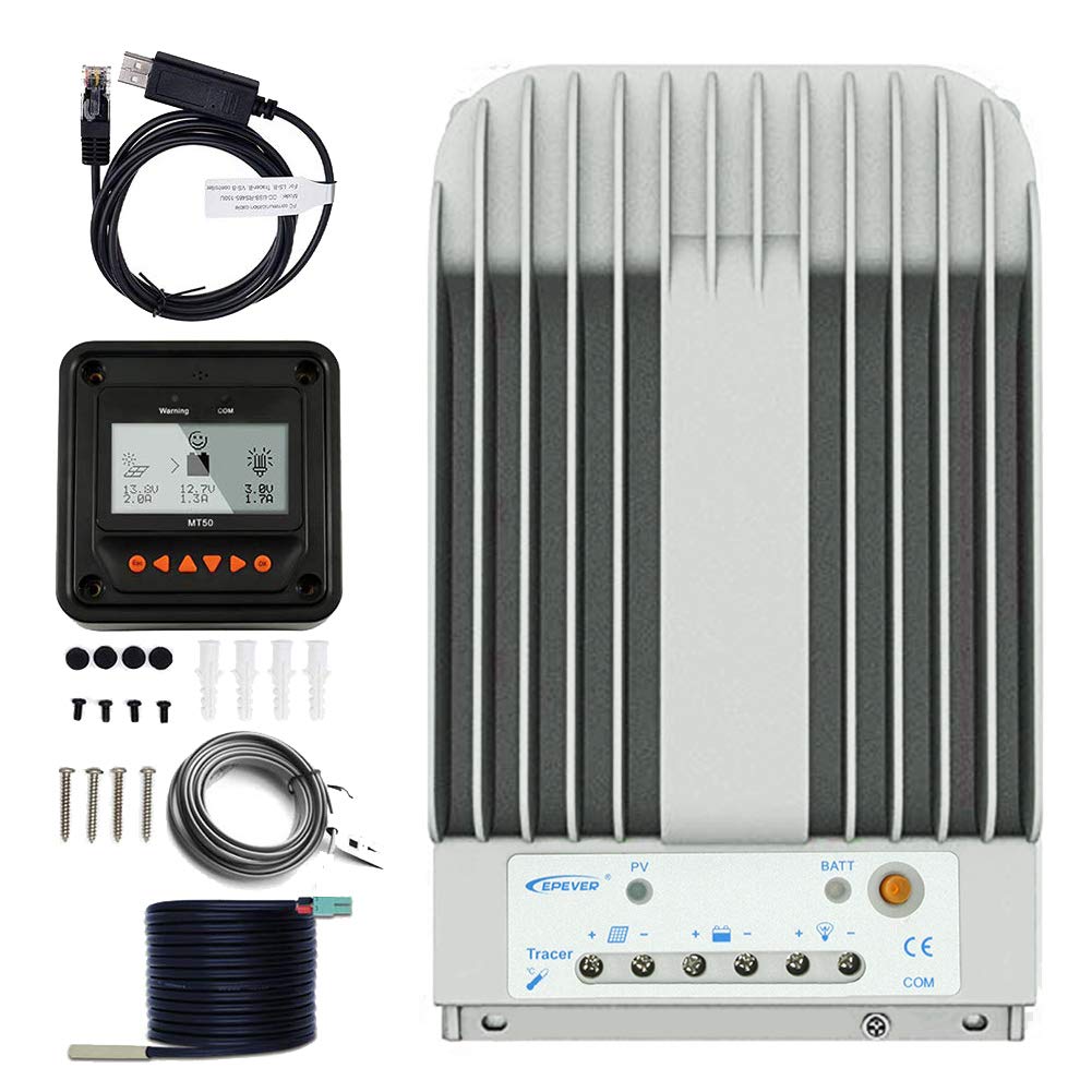 EPEVER Tracer 4215BN 40A MPPT Solar Charge Controller - 12V/24V Auto, 150V PV Input for Gel/Sealed/Flooded Batteries - Negative Grounded Solar Regulator for Off-Grid, RV, Marine & Home Solar Systems