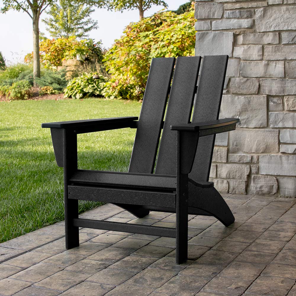 POLYWOOD AD420MA Modern Adirondack Chair - Durable Outdoor Furniture, Weather-Resistant Mahogany Finish - Perfect for Patio, Garden, Poolside & Backyard Relaxation