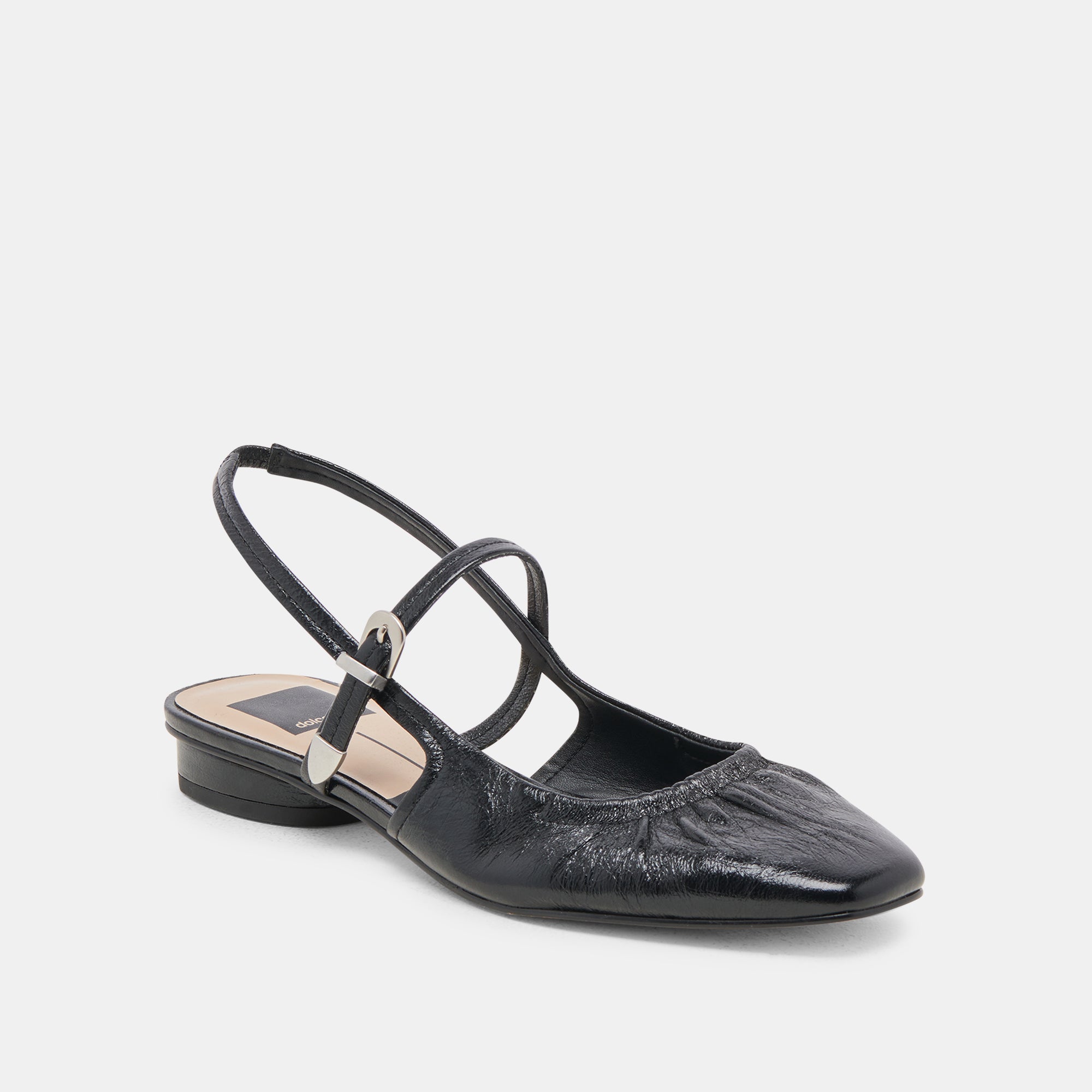 Rianne Flats Midnight Crinkle Patent Leather Women's Shoes - Stylish & Comfortable for Work, Party & Daily Wear